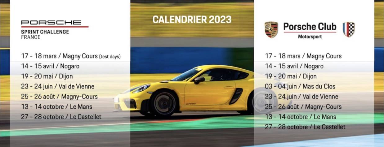 Porsche Club Motorsport - Programme 2023