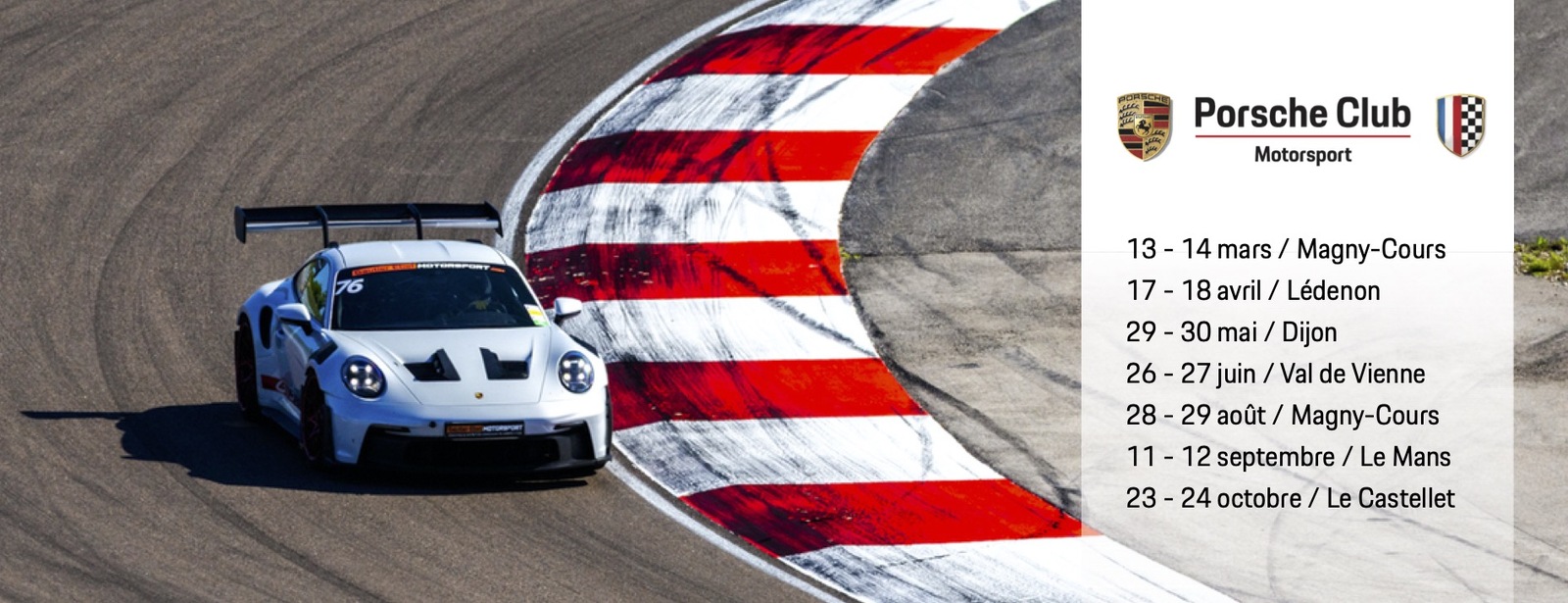 Saison 2026 Programme Porsche Club Motorsport